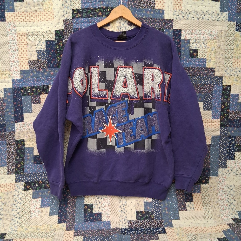 Y2K 90s Garment Graphics Polaris Race Team Purple Sweatshirt XL Giant Spellout